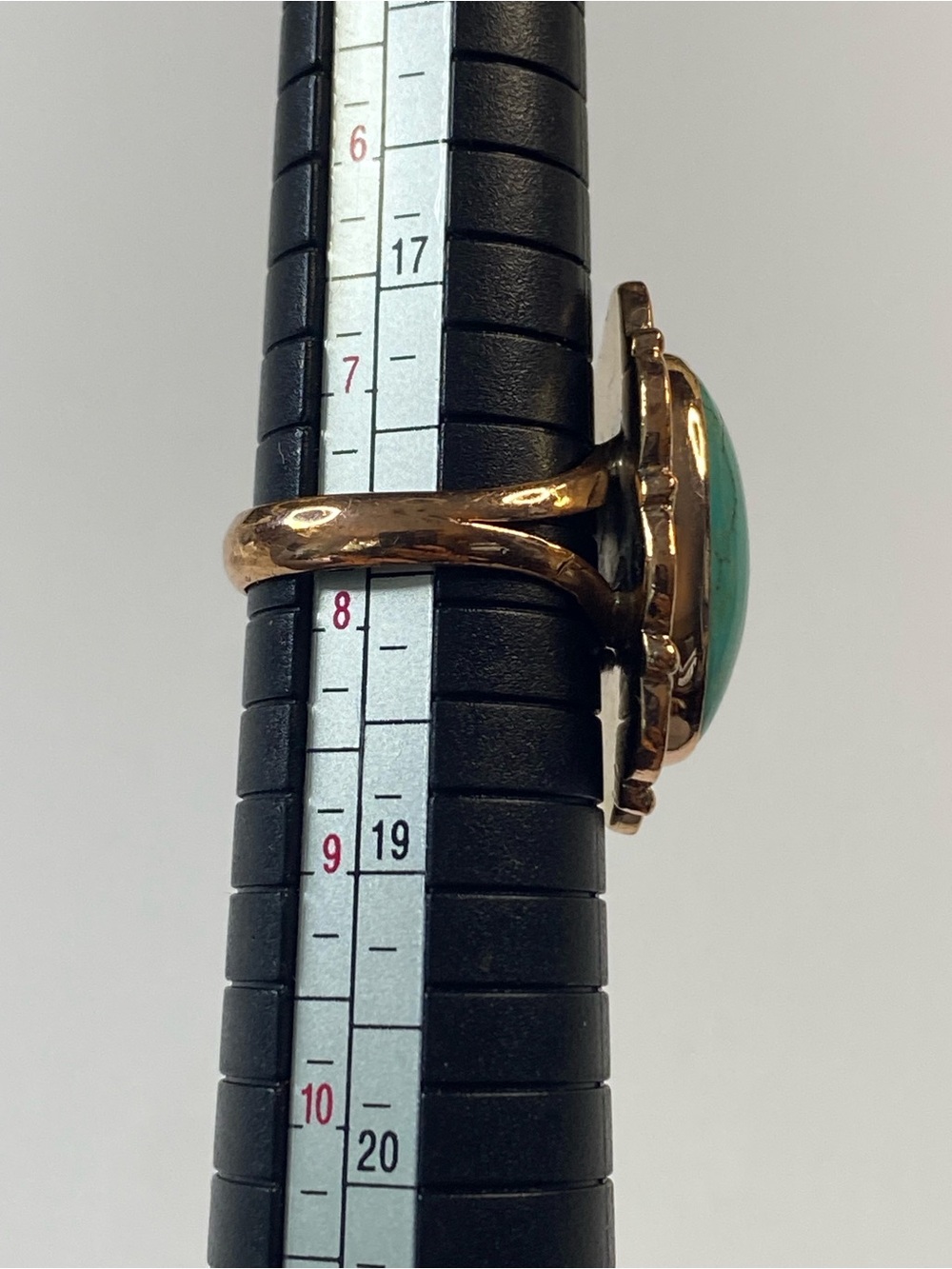 Kingman Mohave Turquoise Solid Copper Southwest Style Ring 7.75-8 - Picture 6 of 6